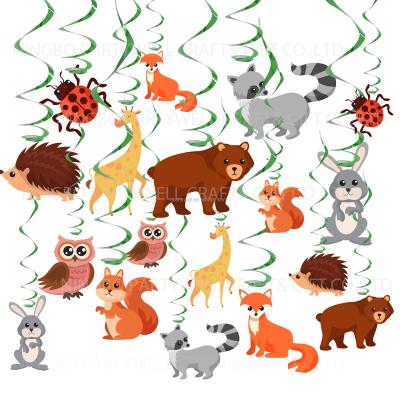 China Decoration Partywell Jungle Animals Hanging Swirl Decorations for Forest Theme Birthday Baby Shower Festival Party for sale