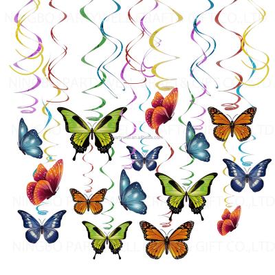 China Decoration Photo Props 30CT Spring Butterfly Swirl Ceiling Decorations Hanging Themed Birthday Party For Girls, Boys, Kids Home, Classroom, Baby Showers for sale