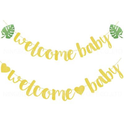 China Party Supplies Decorations Photo Booth Props Partywell Baby Shower Baby Shower Glitter Palm Leaves Banner Party Supplies Decorations Photo Booth Tropical Props for sale