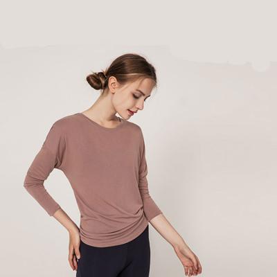 China Breathable Yoga Modal Quick Dry Long Sleeve T-Shirt Loose Breathable Top Apparel for sale