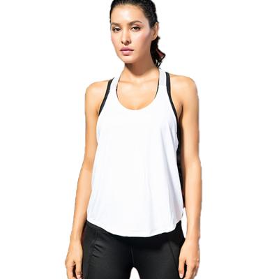 China Breathable Ladies Sports Vest Yoga Fitness Running Blouse Quick-drying Loose Breathable T-Strap Vest for sale