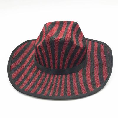 China Party Hats For Adults 4 Colors Adults Comfortable Wide Brim Hats Print Stripe for sale