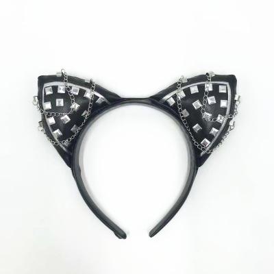 China High Quality Funny Black Cat Ear Halloween Party Carnival Adult Headband for sale