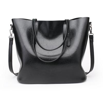 China Traveling+Shopping Factory Work + Wholesale Customized Packing Black Large Capacity Leather Bags Purse Shoulder Bags For Women Lady Girls for sale