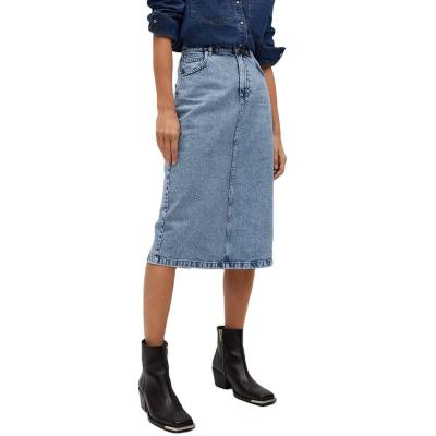 China Breathable Manufacture Custom Design Casual Fashion Slit Zip Up Denim Skirt For Women for sale