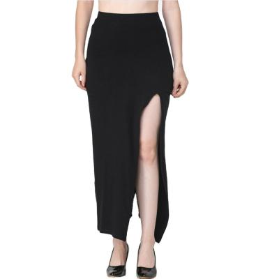 China Breathable Netting Custom Design Long Fashion Slit Skirt Womens Simple Tints Skirts for sale