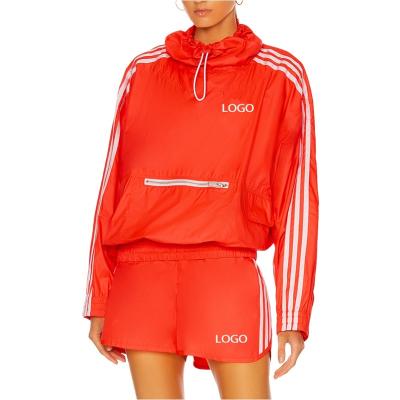 China Breathable Manufacture Custom Design High Quality Nylon Jumper Anorak Set Sport Wear Tracksuit For Women for sale