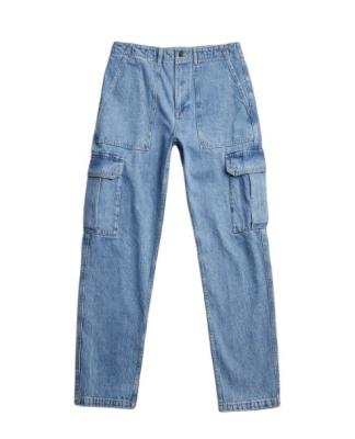 China Manufacture Breathable Custom Made Straight Legs Wash Cargo Denim Pants Lightweight Jeans For Men for sale