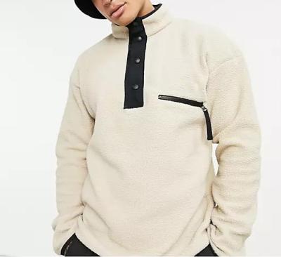 China High Quality Wholesale Men's Anti-Wrinkle Flash Fleece Hoodies Wholesale Men's Beige Sherpa Sweatshirt for sale