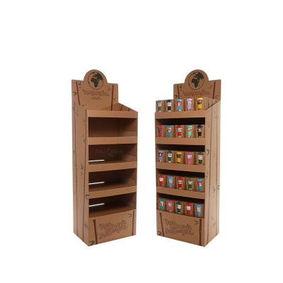 China Modern Eco-friendly Supermarket Floor Display Display Rack Small 4 Layers Cardboard Displays For Shops for sale