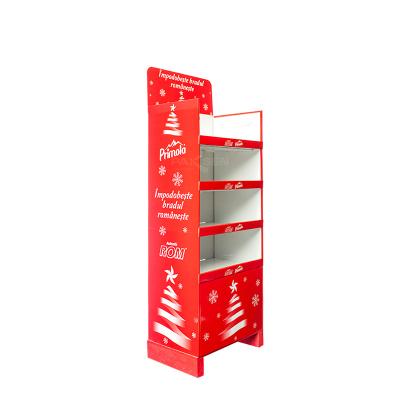 China Eco-friendly Customized Pop Cardboard Drinks Display Racks Floor Display Stand For Supermarket for sale