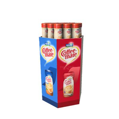 China Eco-friendly Food Promotion Display Bin Cardboard Bin Hexagon Paper Bin Display For Supermarket Sales for sale