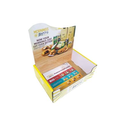 China Eco - Friendly Custom Made Shelf Point Of Sale Cookie Cardboard Ready Display Stand , Cardboard Counter Display For Oat Bars for sale