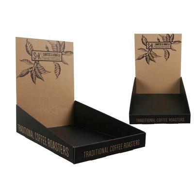 China Eco-friendly Custom Paper Cardboard Coffee Countertop Point Of Sale Retail Store Display Box For Coffee Beans for sale