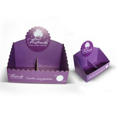 China Eco-friendly Custom Printed Food Promotion Retail Cardboard Cake Counter Display Boxes For Bread for sale