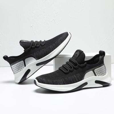 China 2021 new fashion trend men's sports woven flight woven single shoes breathable casual soft sole factory running shoes for sale