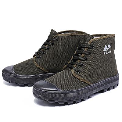 China Cross-training Army Breathable High Top Anti-skid Running Shoes , Farming Training Work Camouflage Rubber Shoes for sale