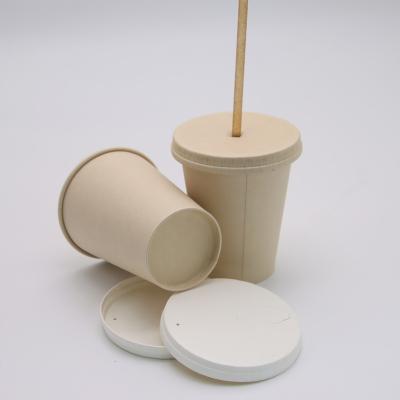 China Logo Printing Biodegradables Coffee Mug Disposable Single Wall Bamboo Pulp Coffee Milk Tea Hot Beerpong Cups for sale