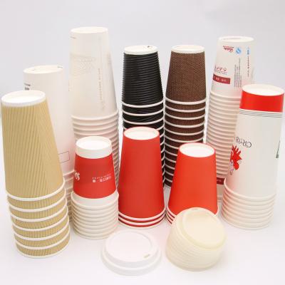 China Double Wall Paper Cups Maker Custom Logo Print Recyclable Eco-Friendly Thick Custom Logo Takeaway Hot Paper Milk Paper Cup for sale