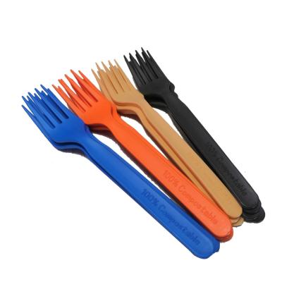 China Disposable Custom Plastic Colorful Biodegradable Hotel PLA Flatware Set for sale