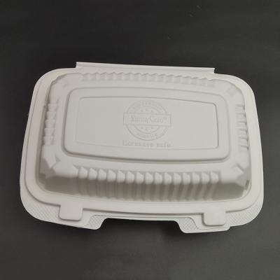 China Microwavable Disposable Rectangular Biodegradable Takeout Food Container for sale