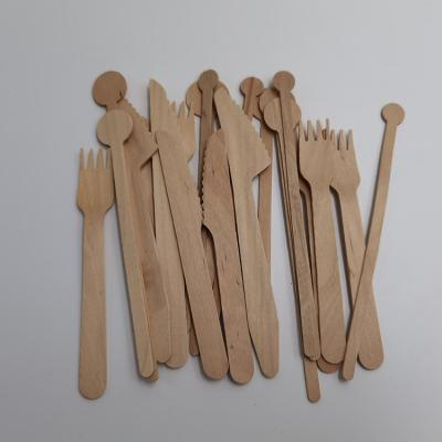 China Disposable Primary Color Hotel Knife Wooden Disposable Cutlery for sale