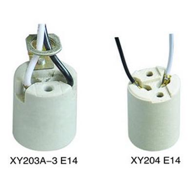 China E14 E14 Lamp Holders Porcelain Bulb Socket Lamp Base E14 Ceramic Bulb Holder With Wire Oven Bulb Socket for sale