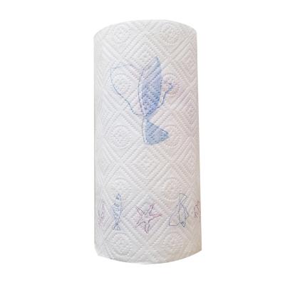 China Virgin Wood Pulp OEM High Quality Embossed Printed Kitchen Paper Towel for sale