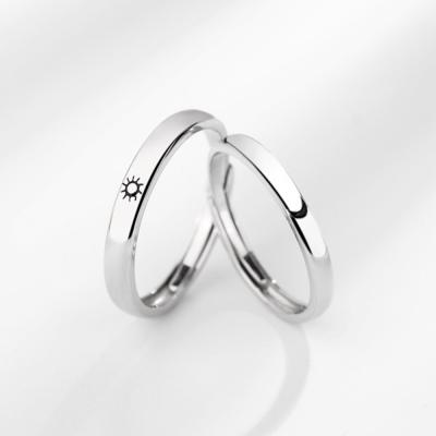 China Simple Sterling Silver Classic Couple Rings Dylam Lovers Rings Of The Best Anniversary Gift Nickel Free 925 Lead Free for sale