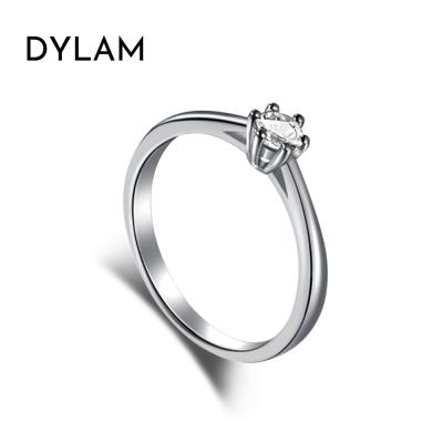 China Classic Lead Free Nickel Free Cubic Zirconia Sterling Silver Iced Out Rings Dylam Design Women Wedding Engagement Ring for sale