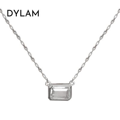 China Dylam CLASSIC Newcomer In Stock Simplicity Style Staclable 5A CZ Stone Korean Hot Selling S925 Sterling Silver Women Necklaces for sale