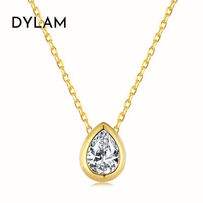 China CLASSIC Dylam Fashion Water Drop Pendant Necklace with 18K White Gold Plated AAAAA Austrian Cubic Zircon for Women for sale