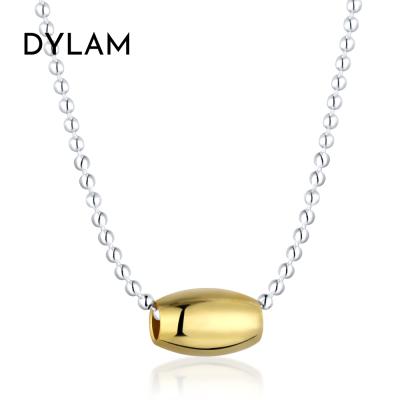 China CLASSIC Fashionable Dylam Simple Design Ins Style 18K Gold Plated Solid Gold Silver Ball Pearl Pendant Necklace For Women for sale