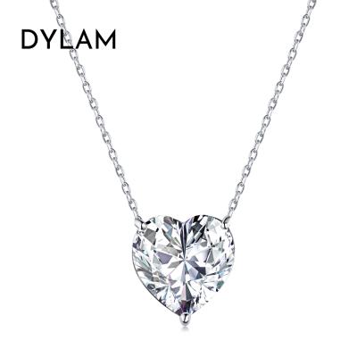 China Custom Dylam Romantic 18k Gold Plated Love Crystal Heart Inlay 5A Zircon Pendant Necklace For Women Jewelry Diamond for sale