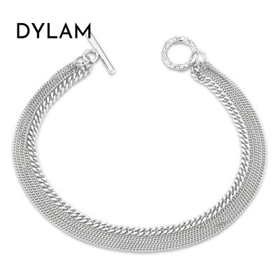 China Hot Link Chain 925 Sterling Silver Bracelets & Necklaces Jewelry by Dylam Special Wholesale FASHIONABLE design for sale