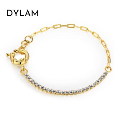 China Classic Vintage Dylam Double Buckle AAA Zircon Tennis Bracelet Ladies Bracelet for sale