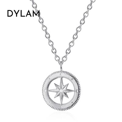 China Dylam Lead Free Nickel Free Couples Star Shape Double Minimalist Daily Wear Rhodium Accessories Sterling 925 Silver Pendant Necklace for sale