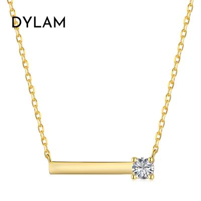 China Wholesale Hot Sell Stackable Fine Jewelry Dylam CZ 5A Simple Silver s925 Sterling Pendants Necklace Trendy fashion for sale