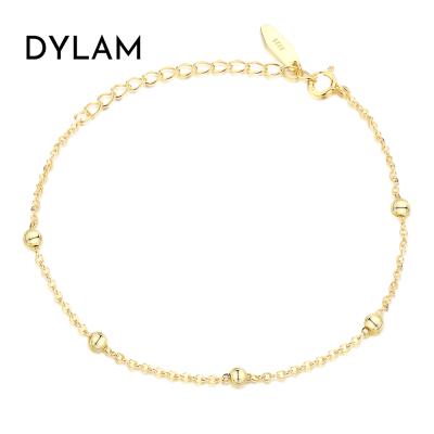 China Vintage Dylam 925 Sterling Silver Italian Rosary Cross Bead Charm Link Chain Bracelet For Women Teen Girls Adjustable Bracelet for sale