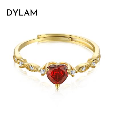 China Dylam TRENDY Pure Faith Hope 100% 925 Sterling Silver Sterling Silver Knot Ring Infinite Red Cubic Zirconia Heart Ring Women Women Girls Love Couples Ring for sale