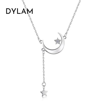 China DYLAM ​​necklace small star series S925 silver pendant necklace Christmas gift simple hot design luxury moonstar TRENDY light for girls for sale