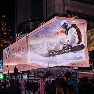 China Large P6 P8 P10 Naked Eye 3D LED Screen Outdoor Waterproof Indoor 3D Outdoor Building LED Wall Advertising LED Billboard for sale