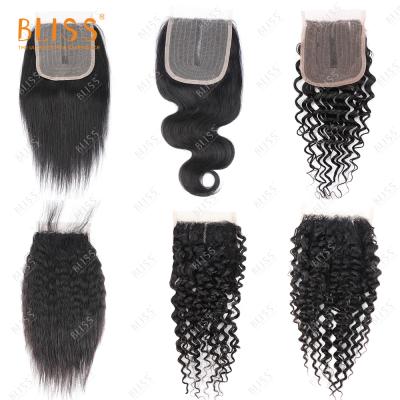 China 100% Virgin Cuticle Aligned Bliss Emerald DE Free Shipping Cheap 4x4 Brazilian Human Hair Lace Closure Hair Closure Unprocessed Human Hair De for sale