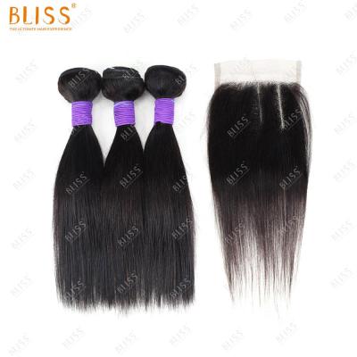 China Bliss Esteem Packet Silky Straight Human Hair Brazilian Straight Hair Weave Bundles Bundles Vendor Bundle Hair With Closure for sale