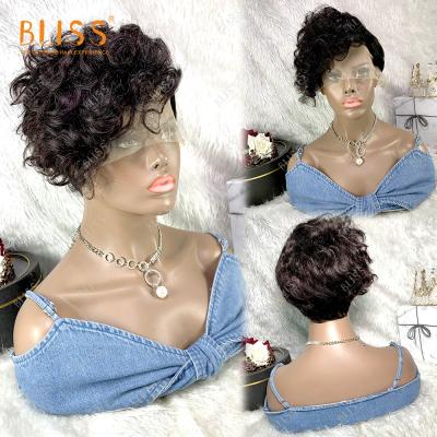 China Short Pixie Cut Bliss Emerald Short Pixie Cut Cheap Human Hair Colored Women's Remy Hair Wigs for sale