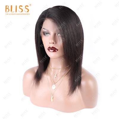 China Bliss Wholesale 150% Wave Silky Straight 360 Density Lace Front Human Hair Straight Wigs 360 Lace Frontal Wig Medium Length Unprocessed Wigs for sale