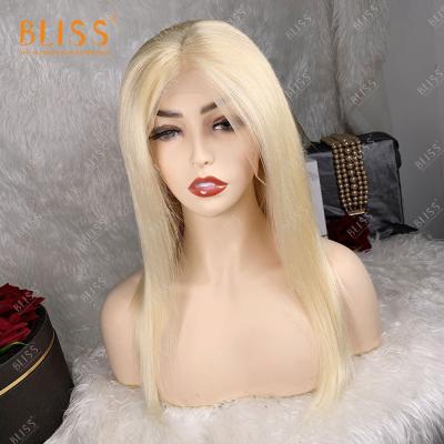 China Happiness 613 Blonde Silky Straight Full Lace Wigs Straight Hair Pre Plucked, Unprocessed Virgin Blonde Human Hair Color 613# Full Lace Wig for sale