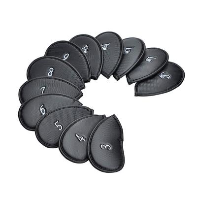 China Eco-friendly Golf Iron Head Covers 12Pcs Golf Iron Covers Synthetic Leather Set for sale