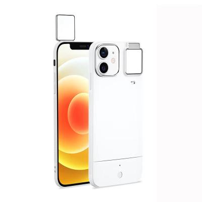 China Selfie LED Light Selfie Phone Case For iPhone 12 Promax 11 11Promax X XR 7Plus Phone Case With Ring Light for sale