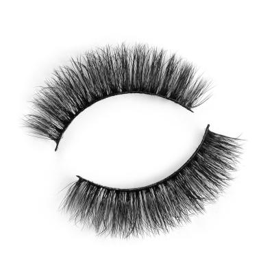 China Tulip Wholesale Cruelty Free 3D Black Cotton Strip Natural Soft False Mink Eyelashes for sale